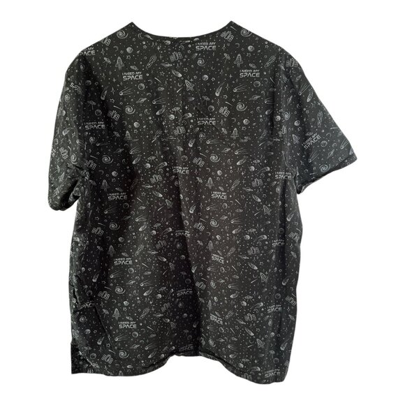 Cherokee Medical Uniforms Women’s Scrub Top Size L – “I Need My Space” Black Gal - Picture 4 of 6